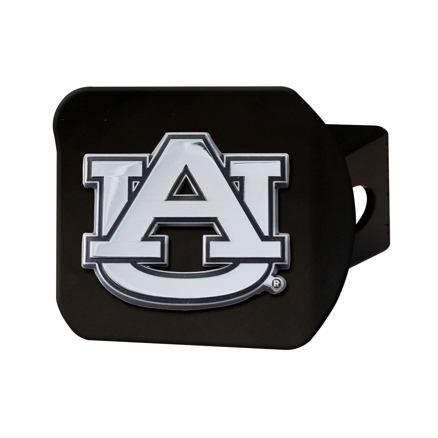 Auburn Tigers Black Metal Hitch Cover with Metal Chrome 3D Emblem