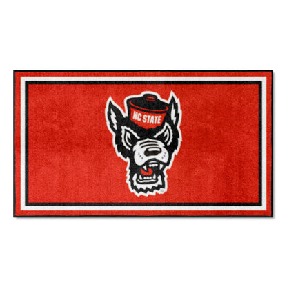 NC State Wolfpack 3ft. x 5ft. Plush Area Rug - Wolf Head Primary Logo, Black