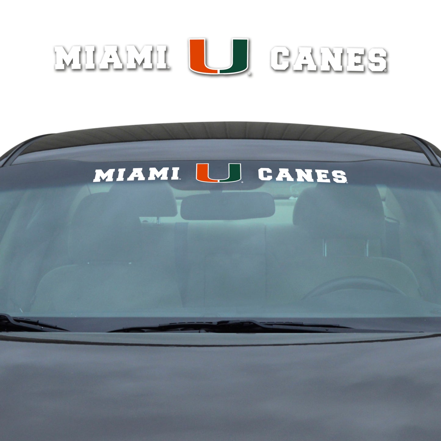 Miami Hurricanes Sun Stripe Windshield Decal 3.25 in. x 34 in.