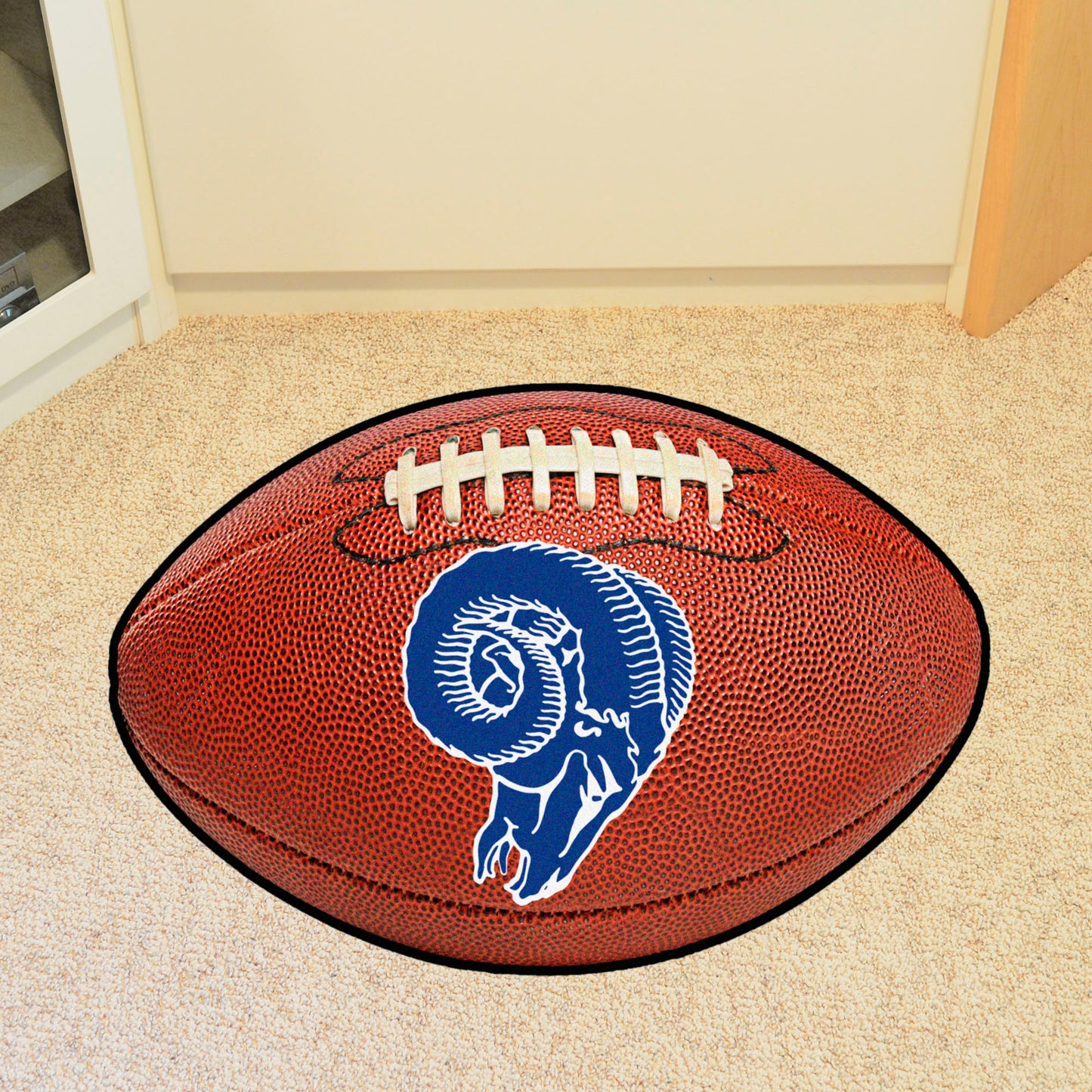 Los Angeles Rams Football Rug - 20.5in. x 32.5in. NFL Retro Logo, Charing Ram Logo