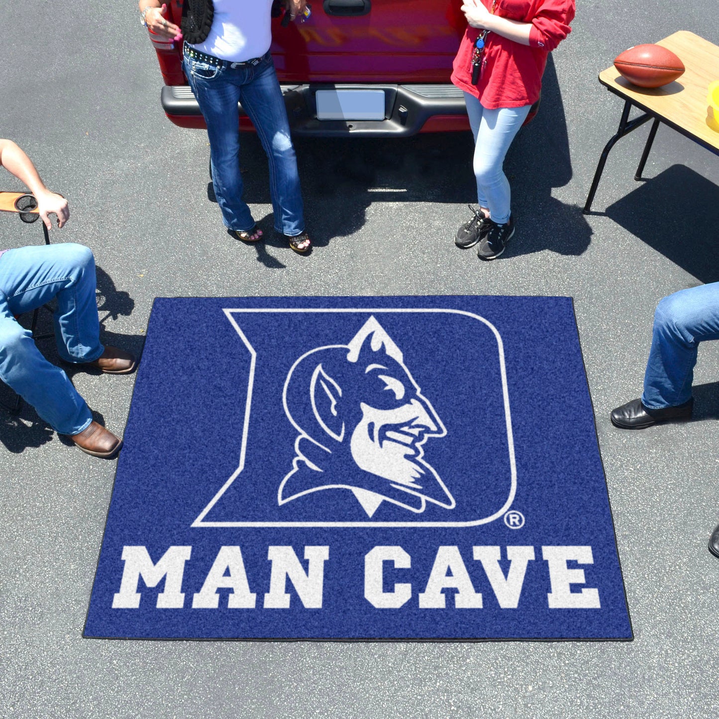 Duke Blue Devils Man Cave Tailgater Rug - 5ft. x 6ft. - "D & Devil" Logo