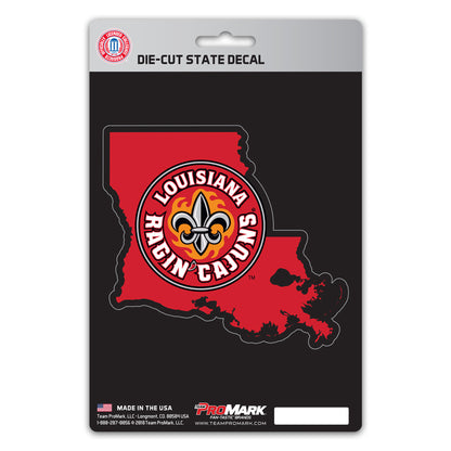 Louisiana-Lafayette Ragin' Cajuns Team State Shape Decal Sticker