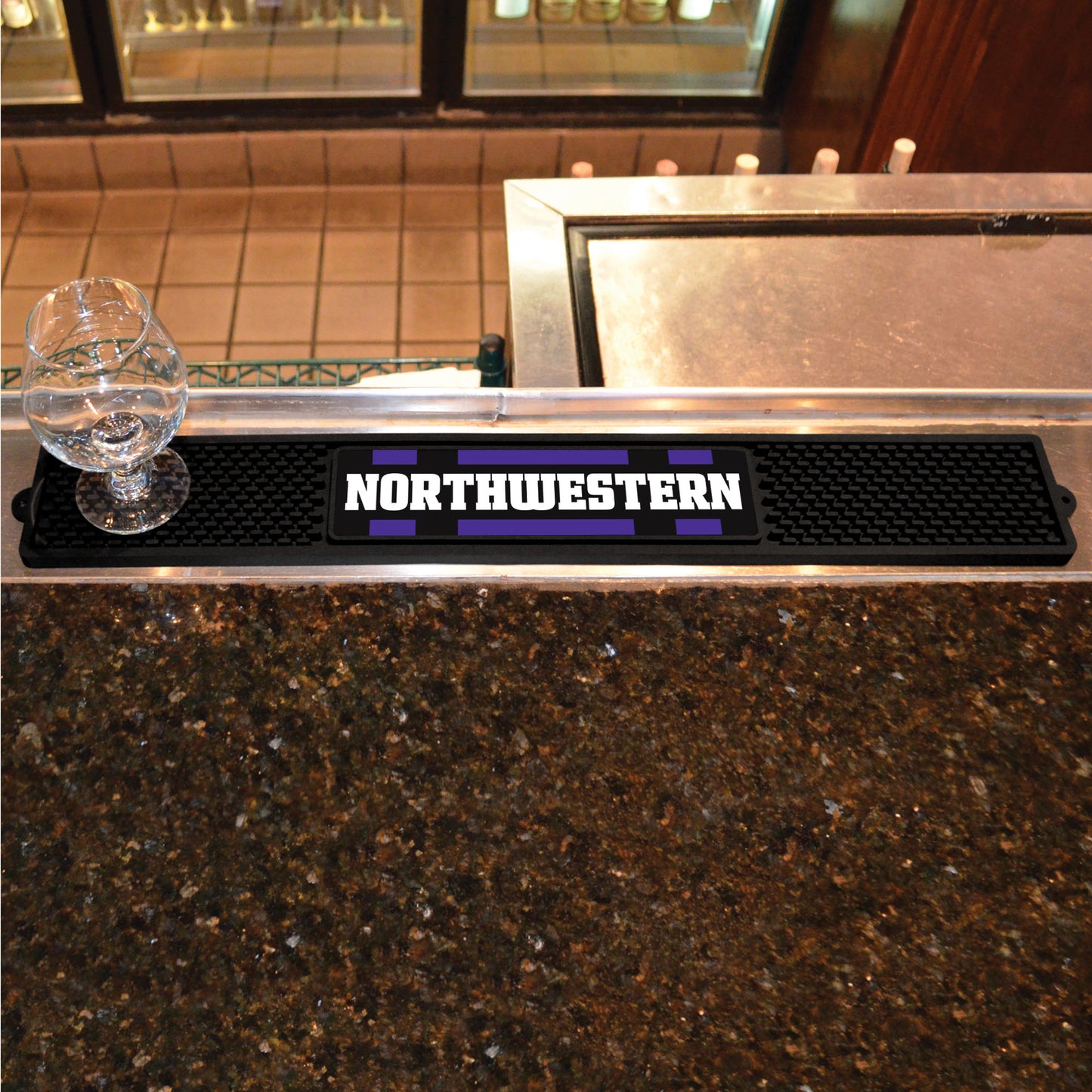 Northwestern Wildcats Bar Drink Mat - 3.25in. x 24in.