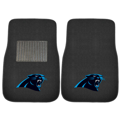 Carolina Panthers Embroidered Car Mat Set - 2 Pieces