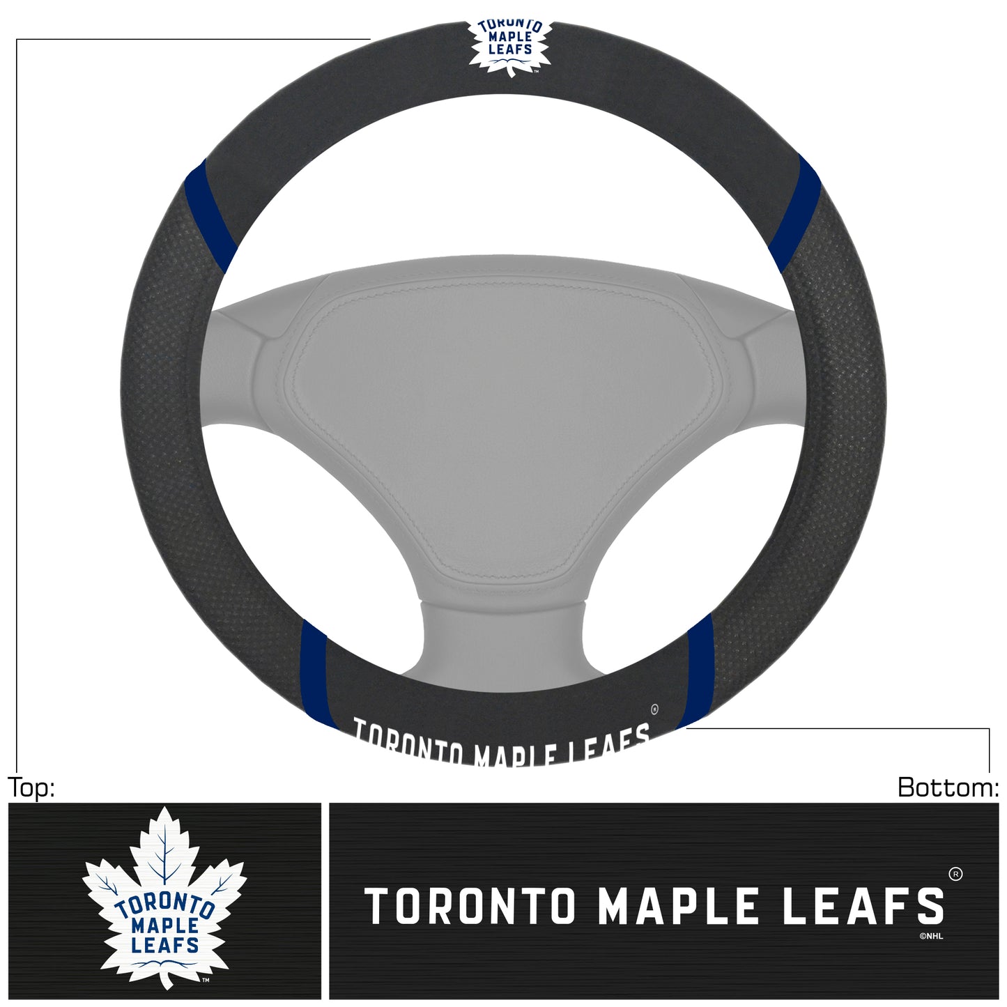 Toronto Maple Leafs Embroidered Steering Wheel Cover