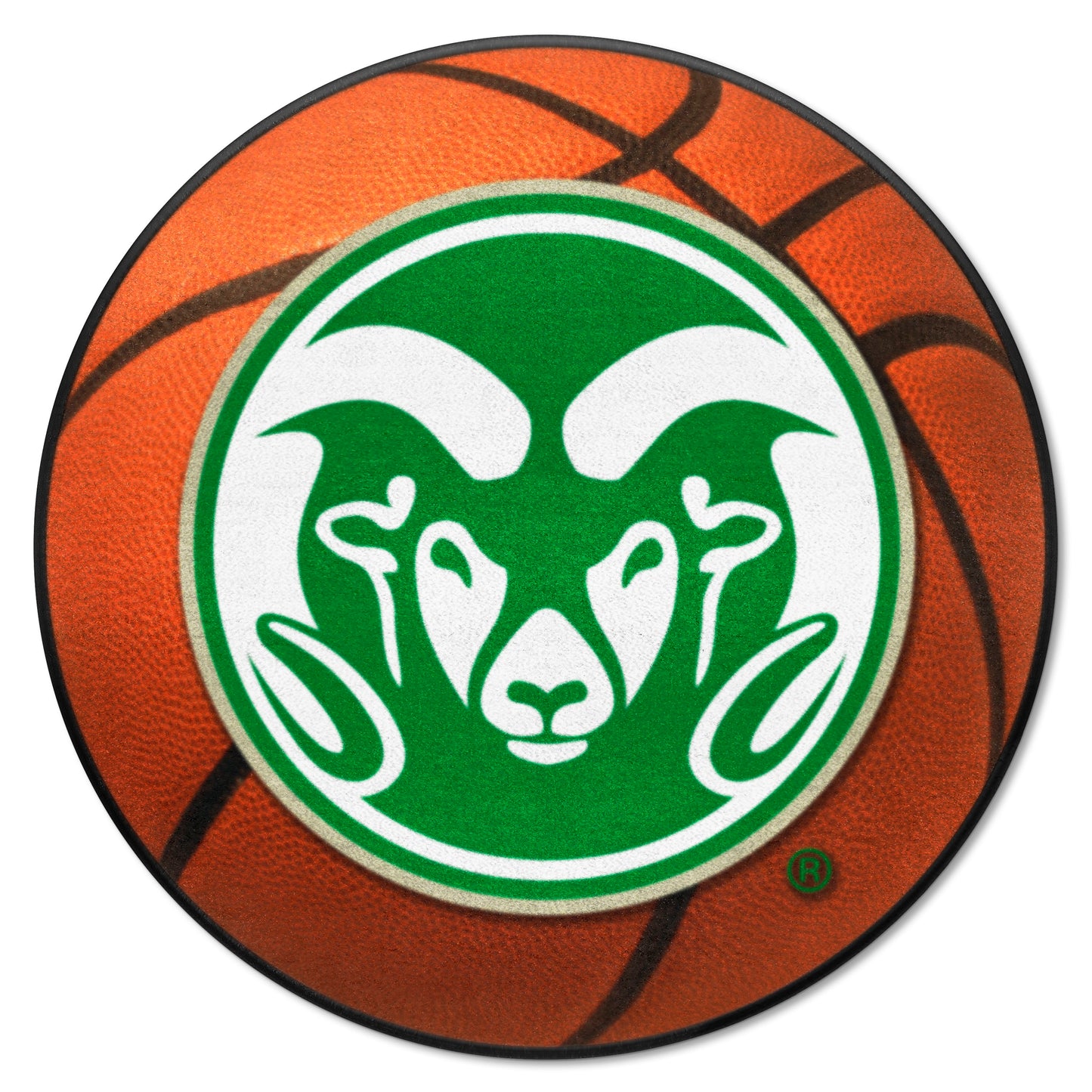 Colorado State Rams Basketball Rug - 27in. Diameter - Ram Head