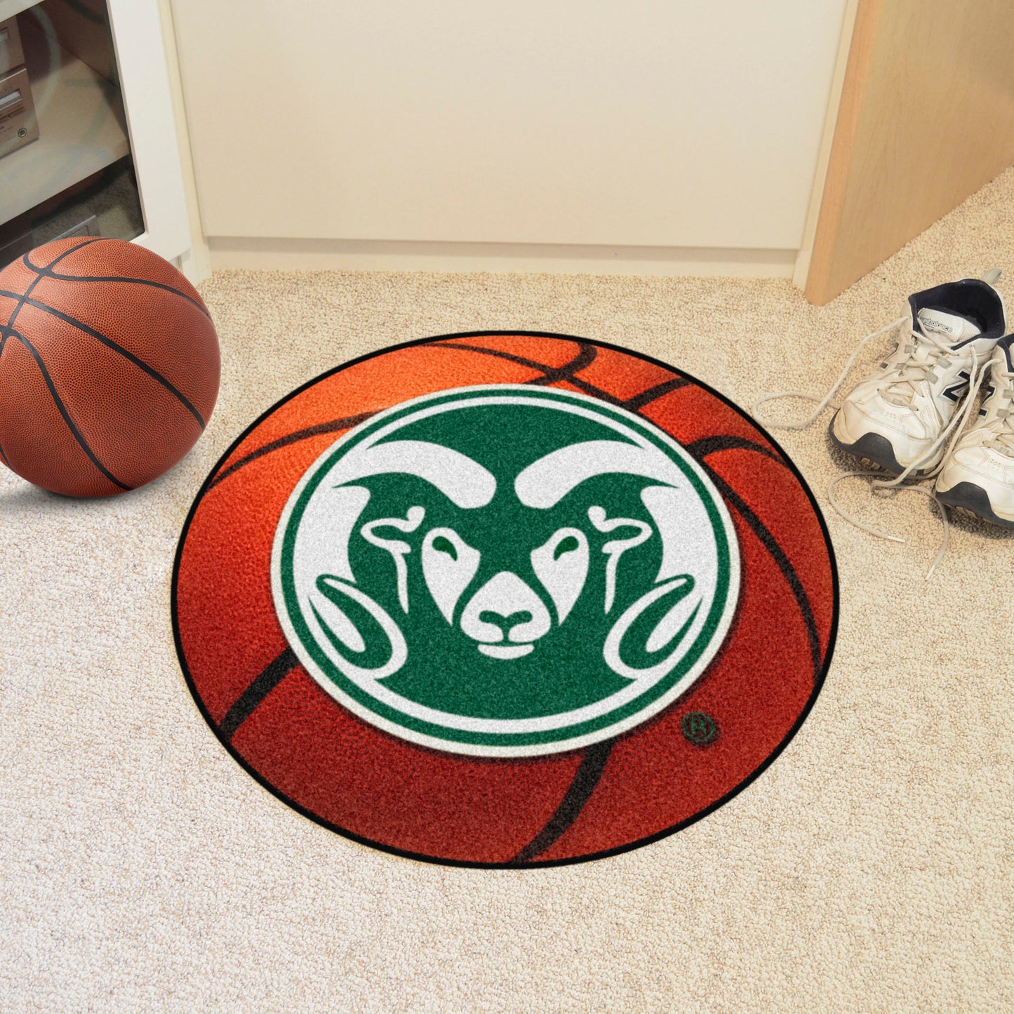 Colorado State Rams Basketball Rug - 27in. Diameter - Ram Head