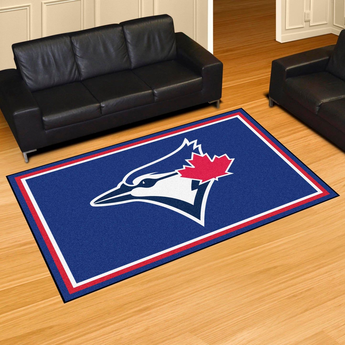 Toronto Blue Jays 5ft. x 8 ft. Plush Area Rug - Blue Jays Circular Alternate Logo