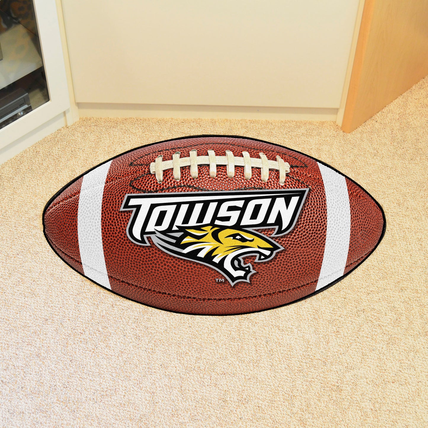 Towson Tigers Football Rug - 20.5in. x 32.5in. - "Towson & Tiger" Logo