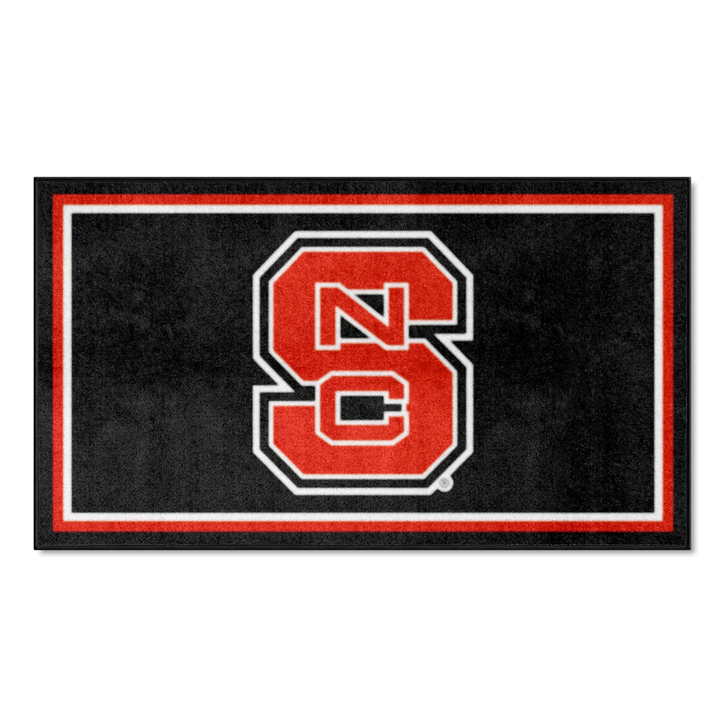 NC State Wolfpack 3ft. x 5ft. Plush Area Rug - "NCS" Primary Logo, Black