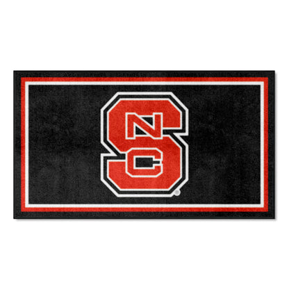 NC State Wolfpack 3ft. x 5ft. Plush Area Rug - "NCS" Primary Logo, Black