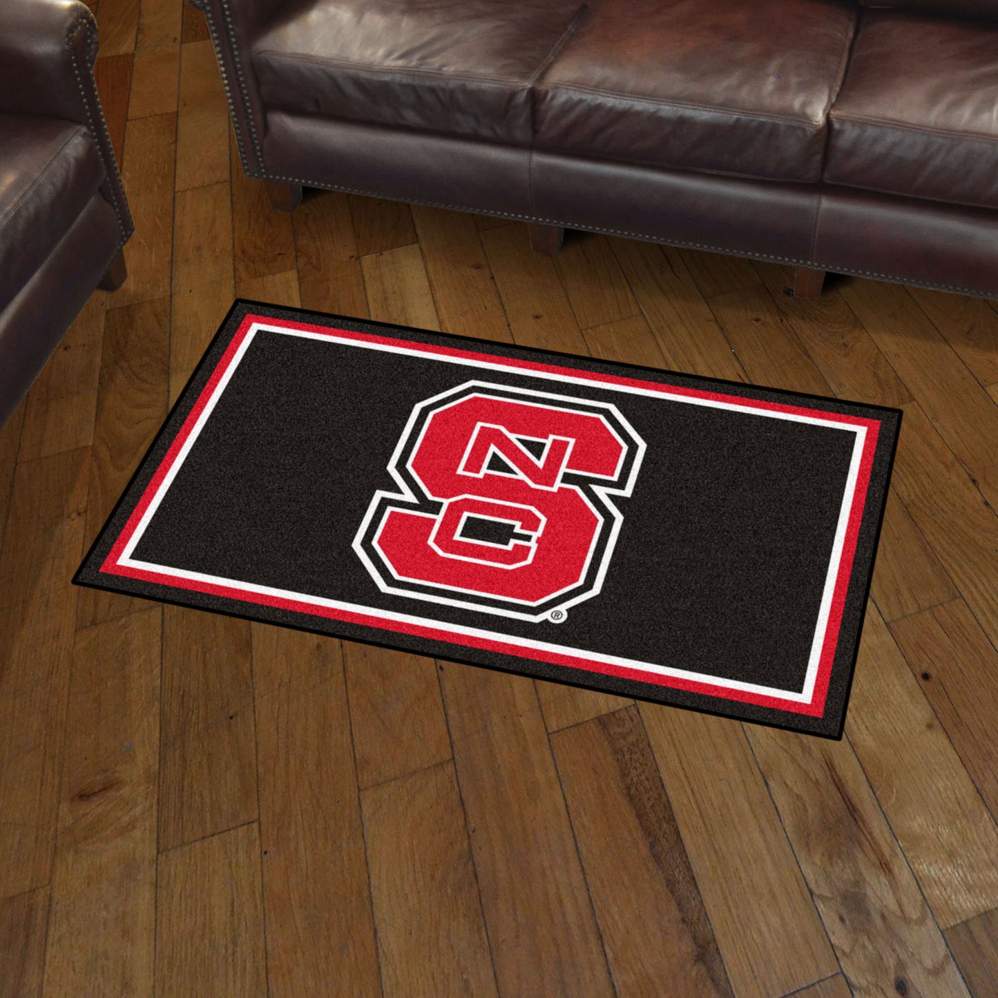 NC State Wolfpack 3ft. x 5ft. Plush Area Rug - "NCS" Primary Logo, Black