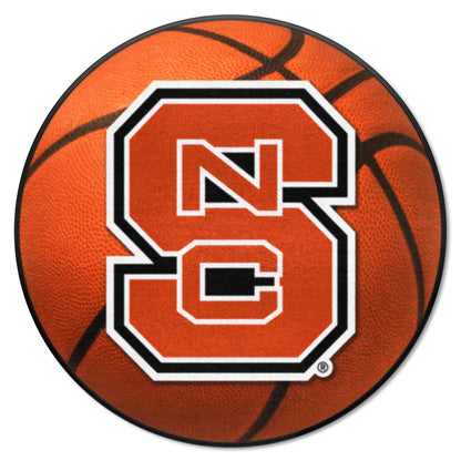 NC State Wolfpack Basketball Rug - 27in. Diameter - "NCS" Primary Logo