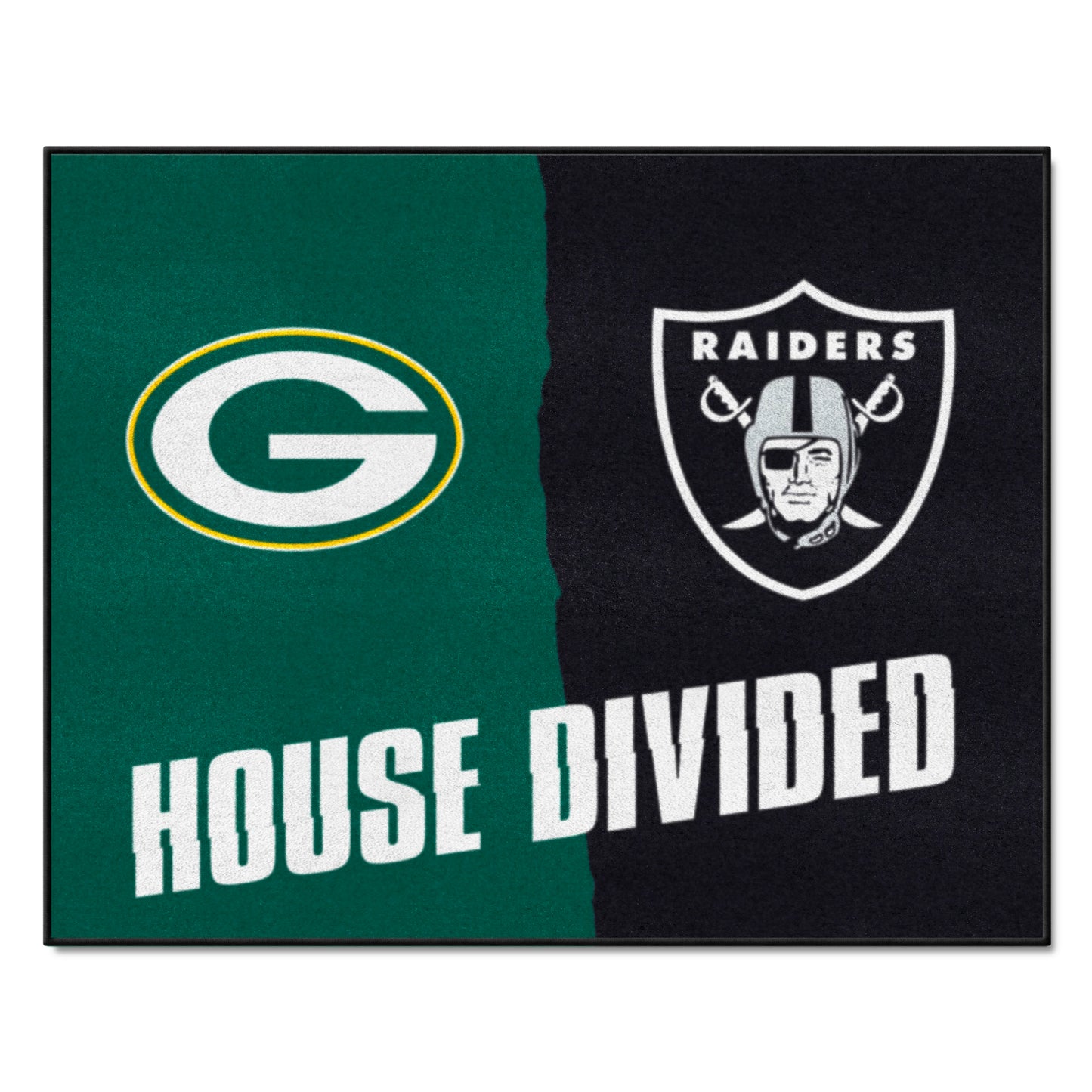 NFL Packers / Raiders House Divided Rug