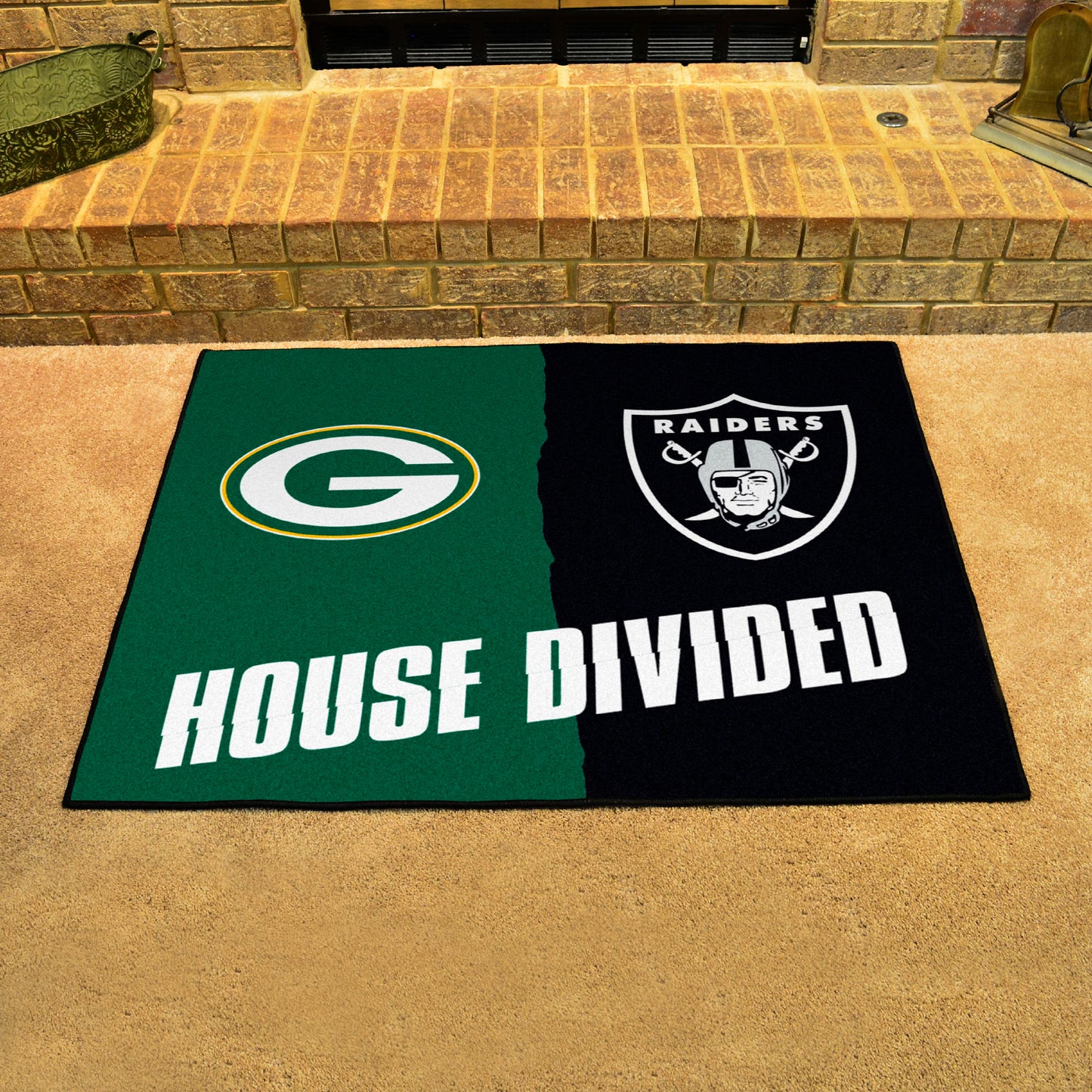 NFL Packers / Raiders House Divided Rug