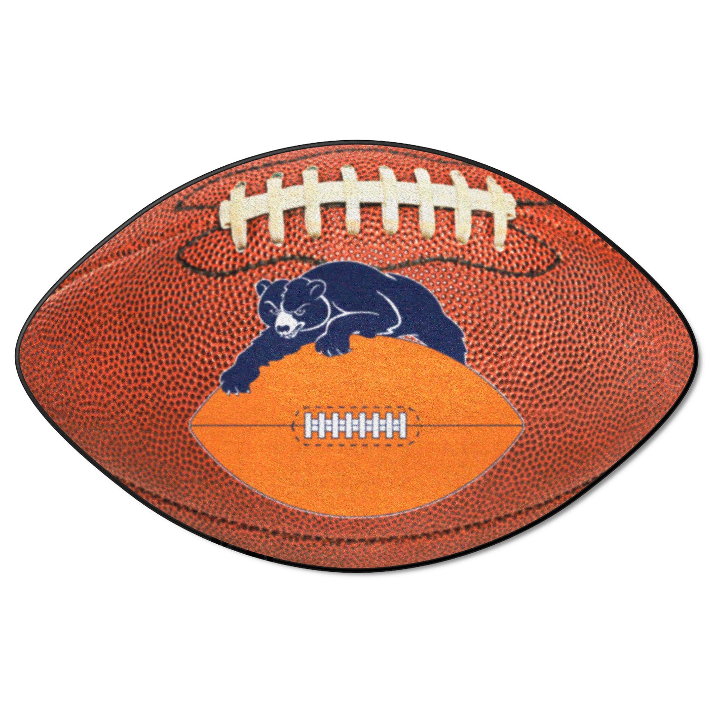 Chicago Bears Football Rug - 20.5in. x 32.5in. NFL Retro Logo, Bear on Ball Logo