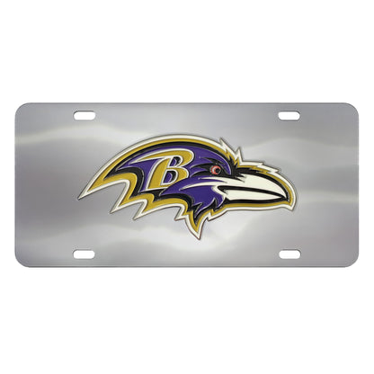 Baltimore Ravens 3D Stainless Steel License Plate