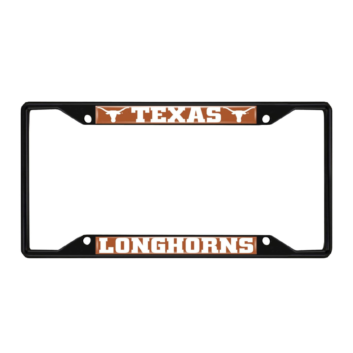 Texas Longhorns Metal License Plate Frame Black Finish