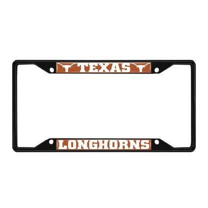 Texas Longhorns Metal License Plate Frame Black Finish