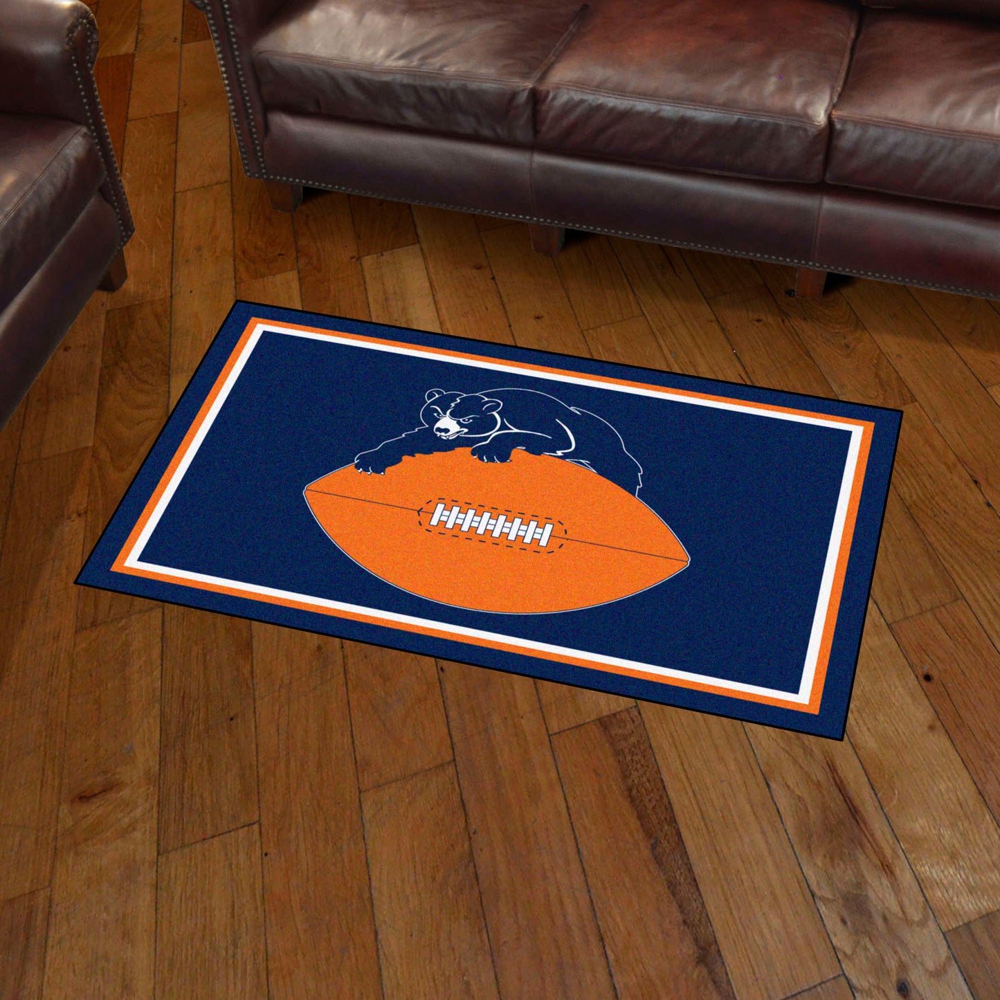 Chicago Bears 3ft. x 5ft. Plush Area RugNFL Retro Logo, Bear on Ball Logo