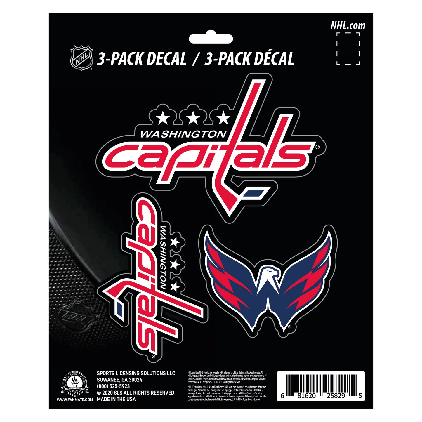 Washington Capitals 3 Piece Decal Sticker Set