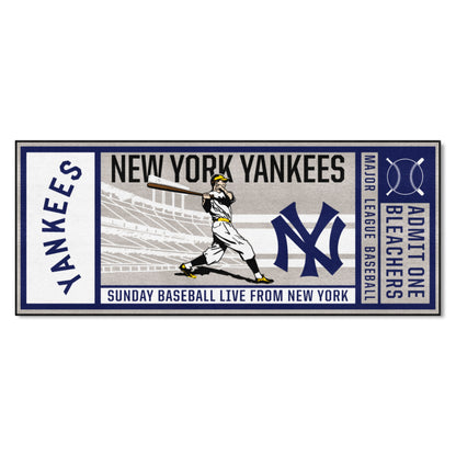 New York Yankees Ticket Runner Rug - 30in. x 72in. - Retro Collection, 1927 New York Yankees