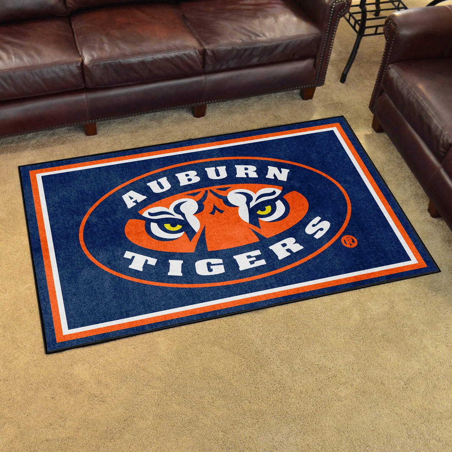 Auburn Tigers 4ft. x 6ft. Plush Area Rug - Navy, "Tiger Eyes" Logo