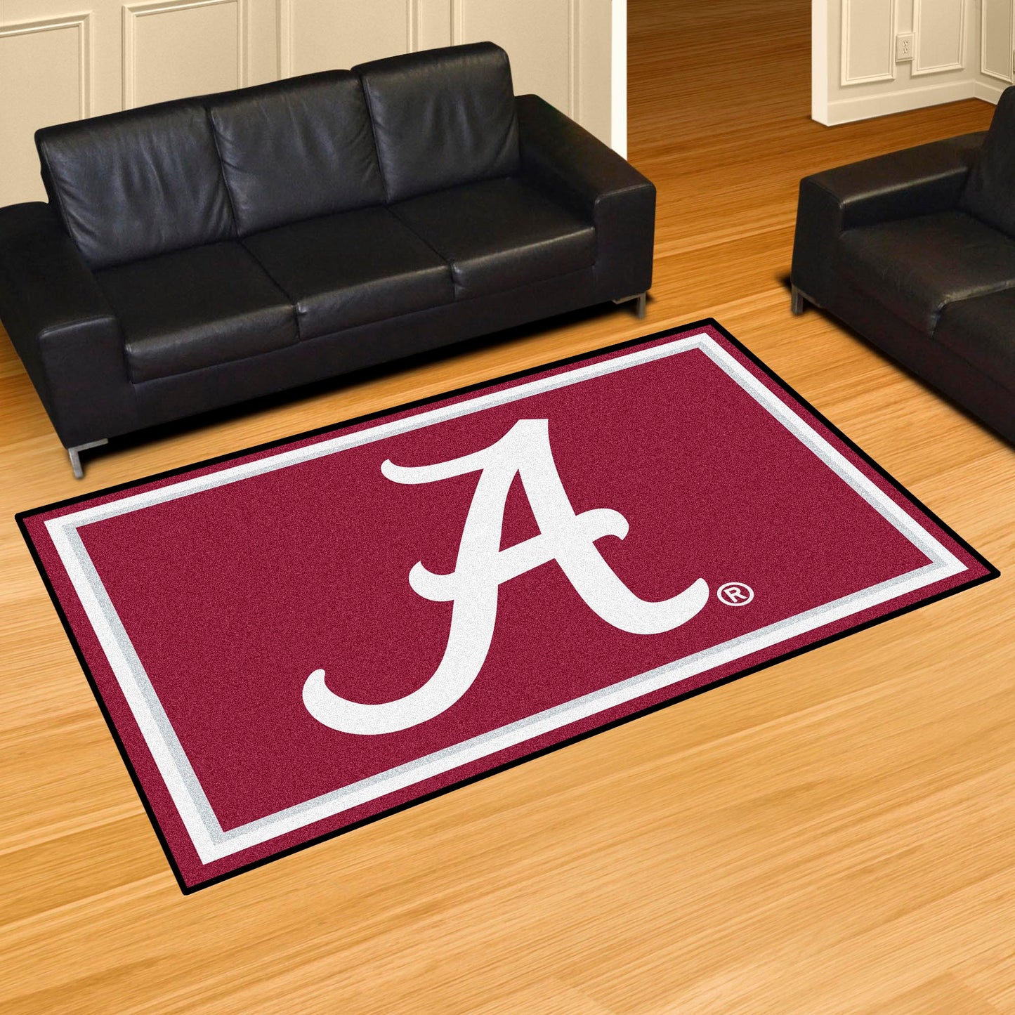 Alabama Crimson Tide 5ft. x 8 ft. Plush Area Rugg - A Primary Logo, Crimson