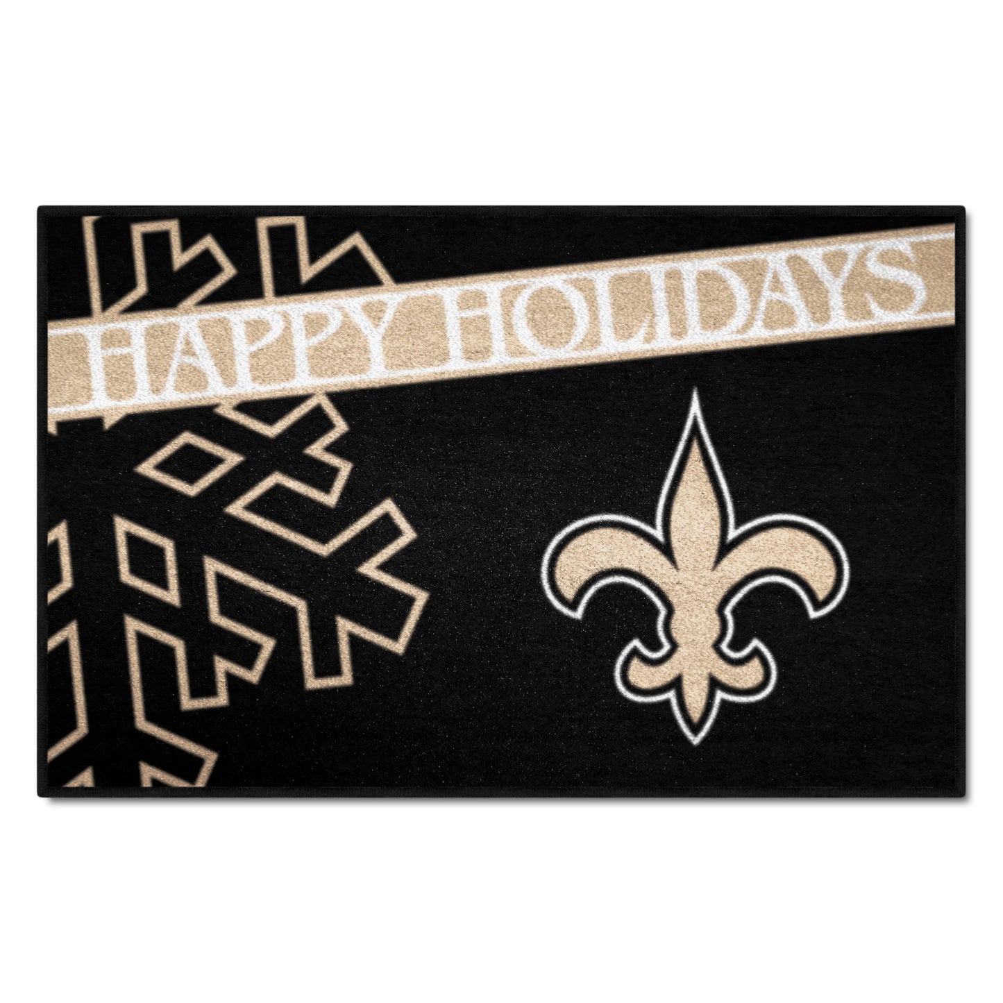 New Orleans Saints Starter Mat Accent Rug - 19in. x 30in. Happy Holidays Starter Mat