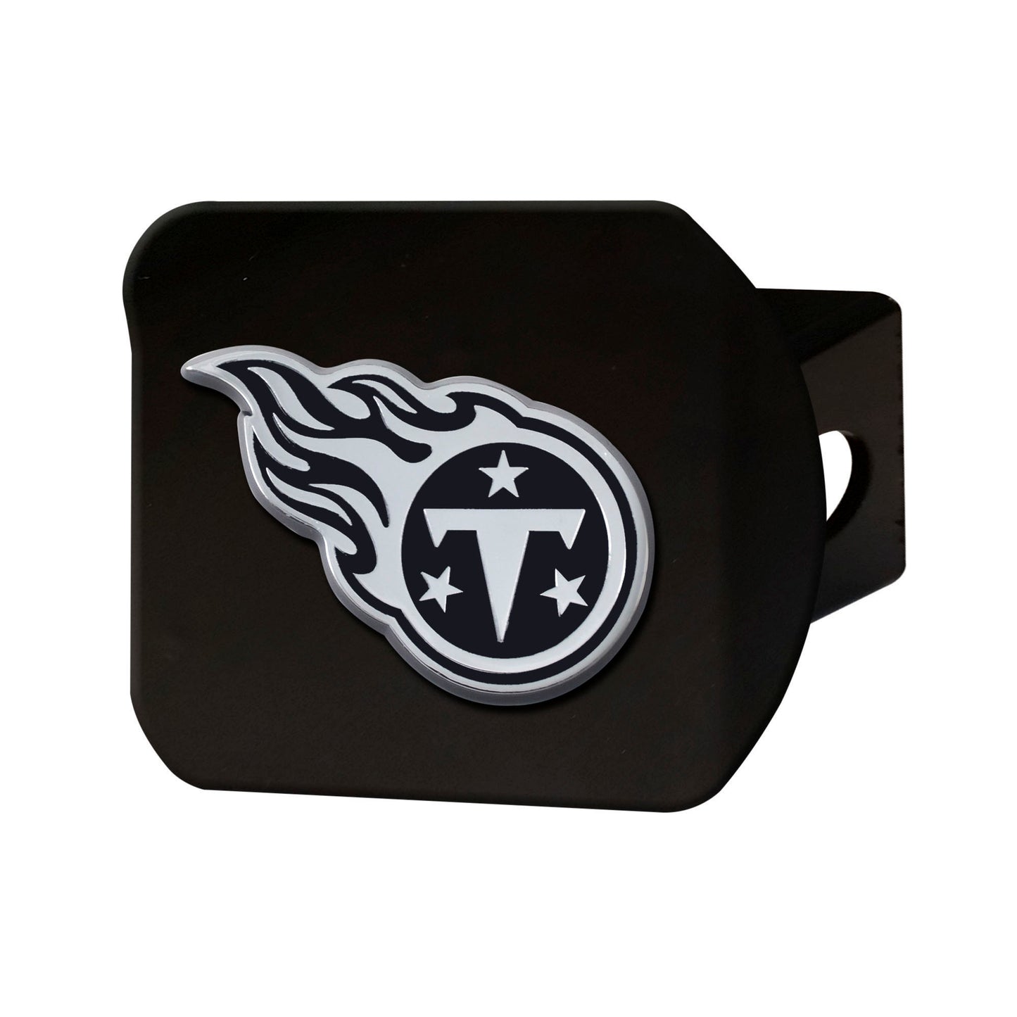 Tennessee Titans Black Metal Hitch Cover with Metal Chrome 3D Emblem