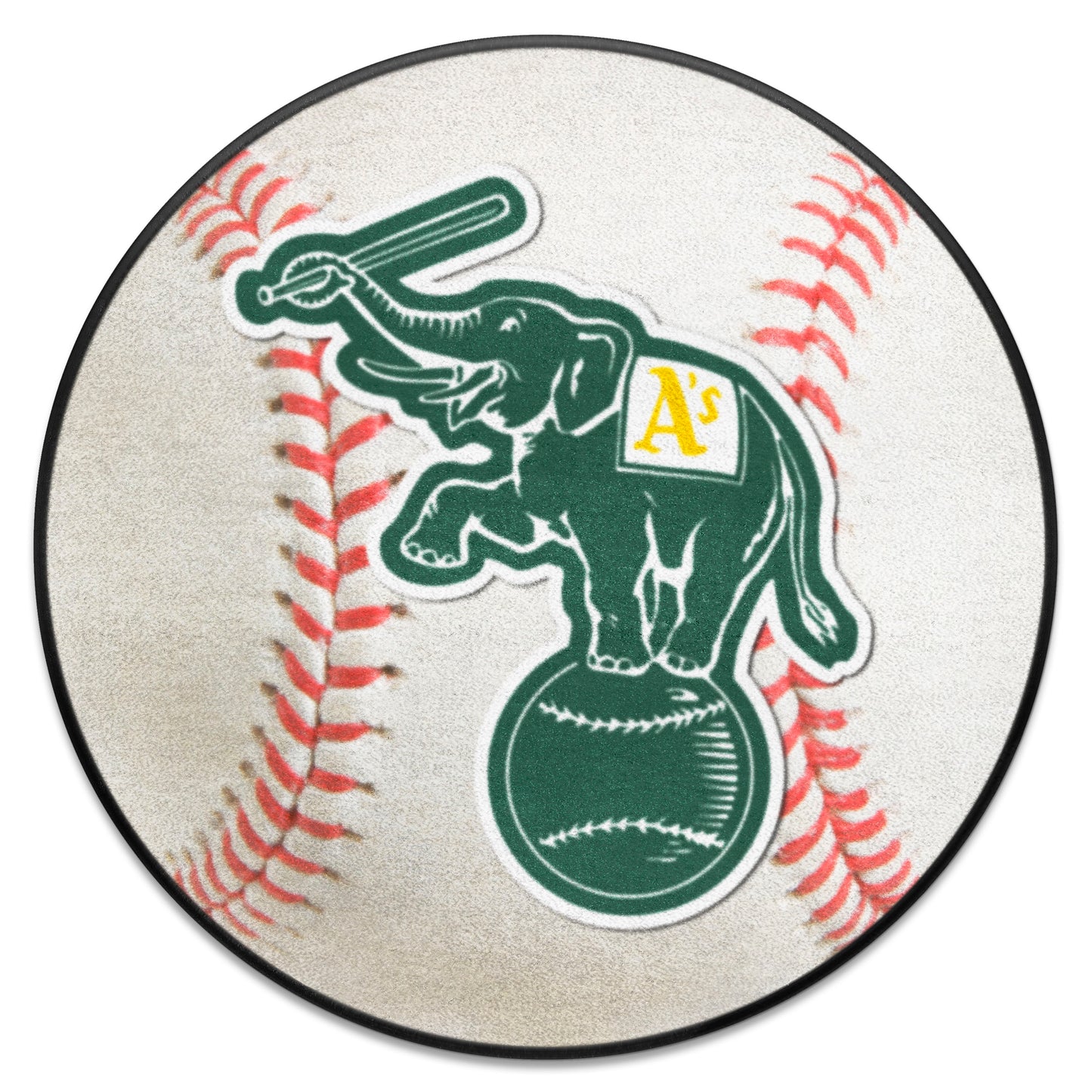 Oakland Athletics Baseball Rug - 27in. Diameter - Elephant Alternate Logo