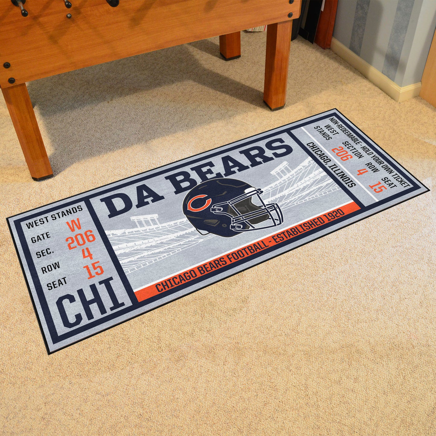 Chicago Bears Ticket Runner Rug - 30in. x 72in.