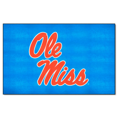 Ole Miss Rebels Ulti-Mat Rug - 5ft. x 8ft. - Alternate Light Blue and "Ole Miss" Script Logo