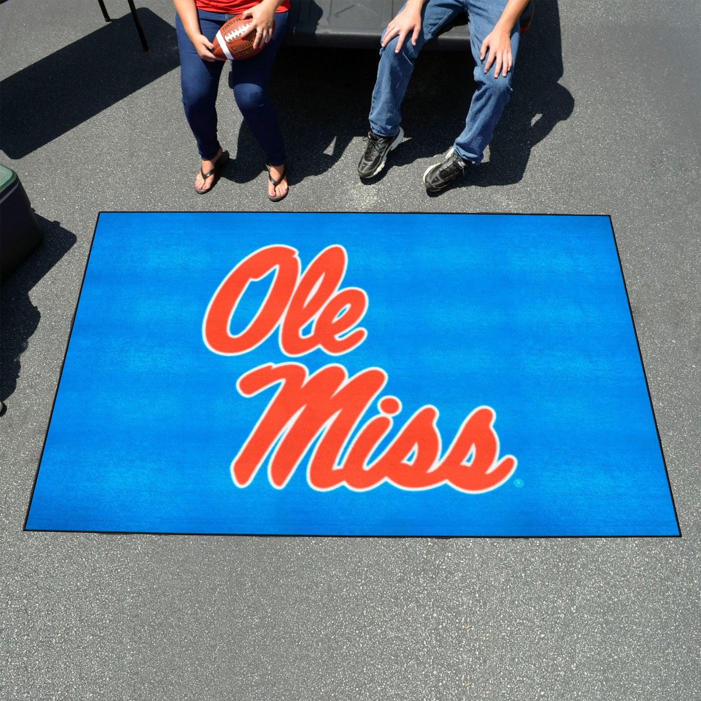 Ole Miss Rebels Ulti-Mat Rug - 5ft. x 8ft. - Alternate Light Blue and "Ole Miss" Script Logo