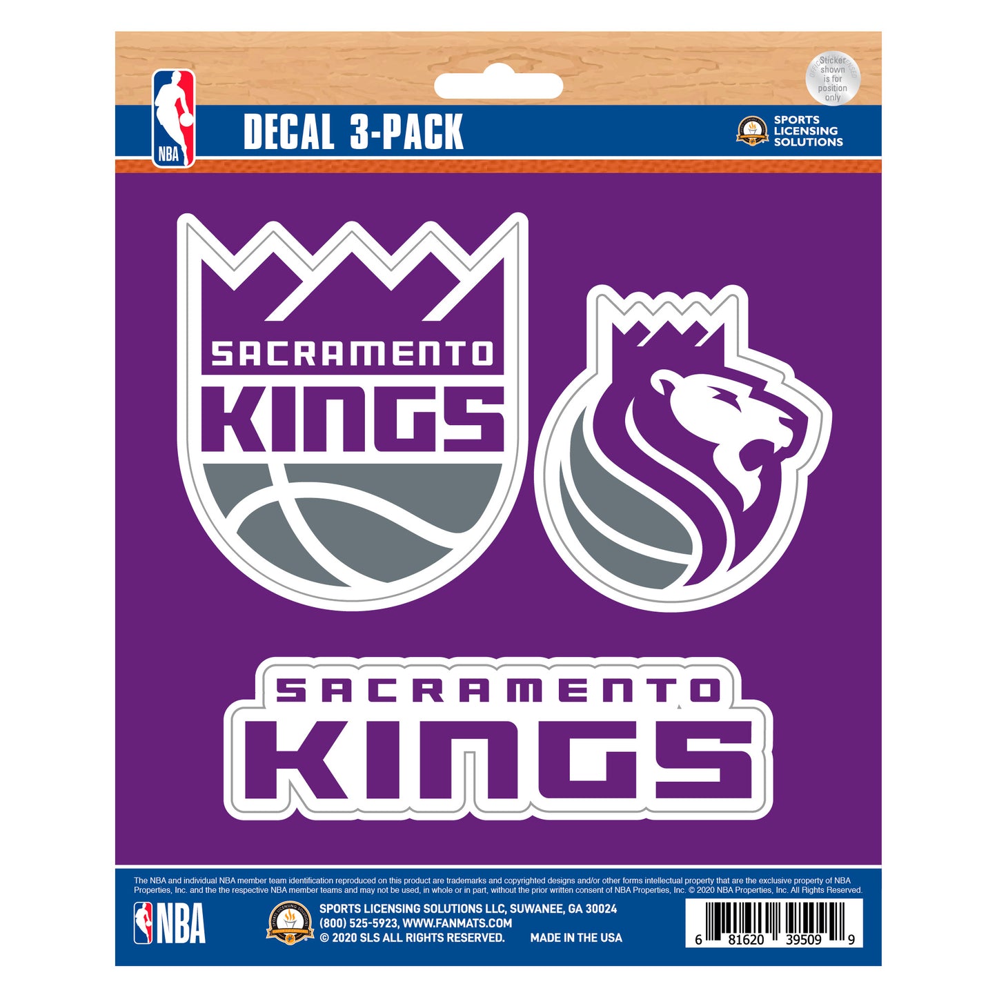 Sacramento Kings 3 Piece Decal Sticker Set