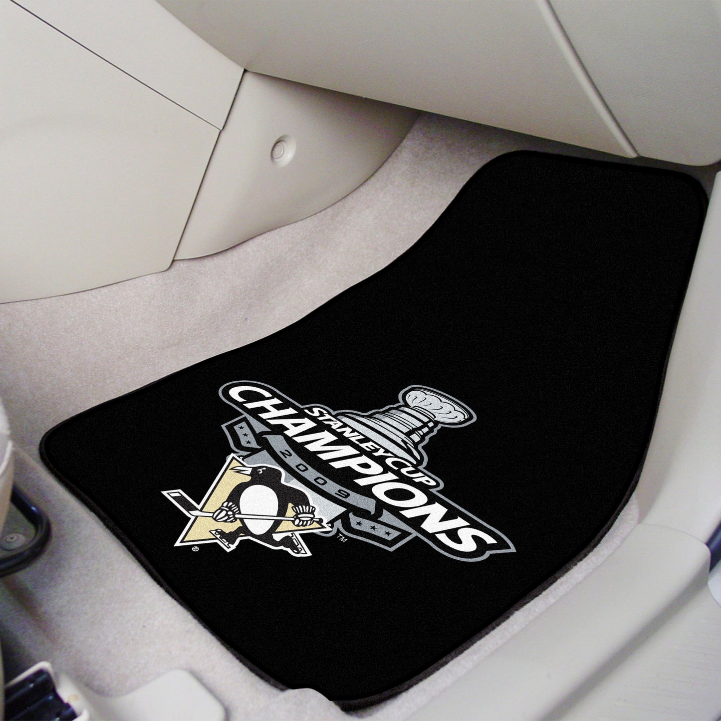 Pittsburgh Penguins 2009 NHL Stanley Cup Champions Front Carpet Car Mat Set - 2 Pieces