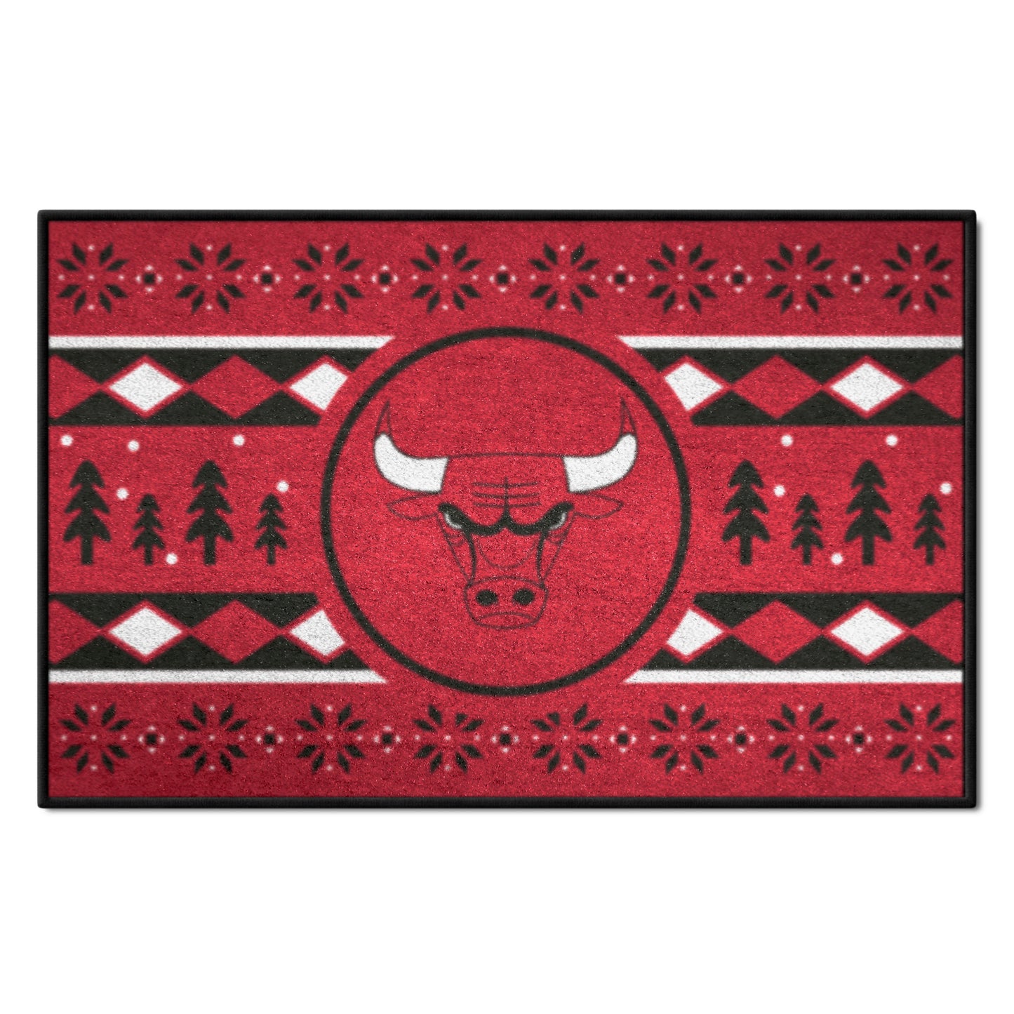 Chicago Bulls Holiday Sweater Starter Mat Accent Rug - 19in. x 30in.