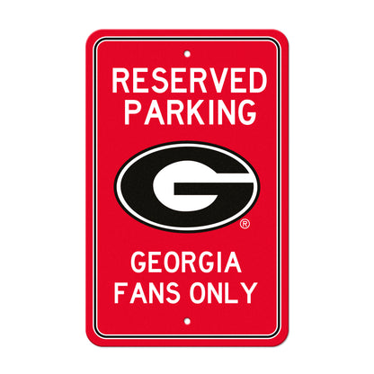 Georgia Bulldogs Team Color Reserved Parking Sign Décor 18in. X 11.5in. Lightweight