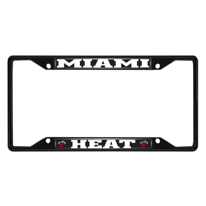 Miami Heat Metal License Plate Frame Black Finish