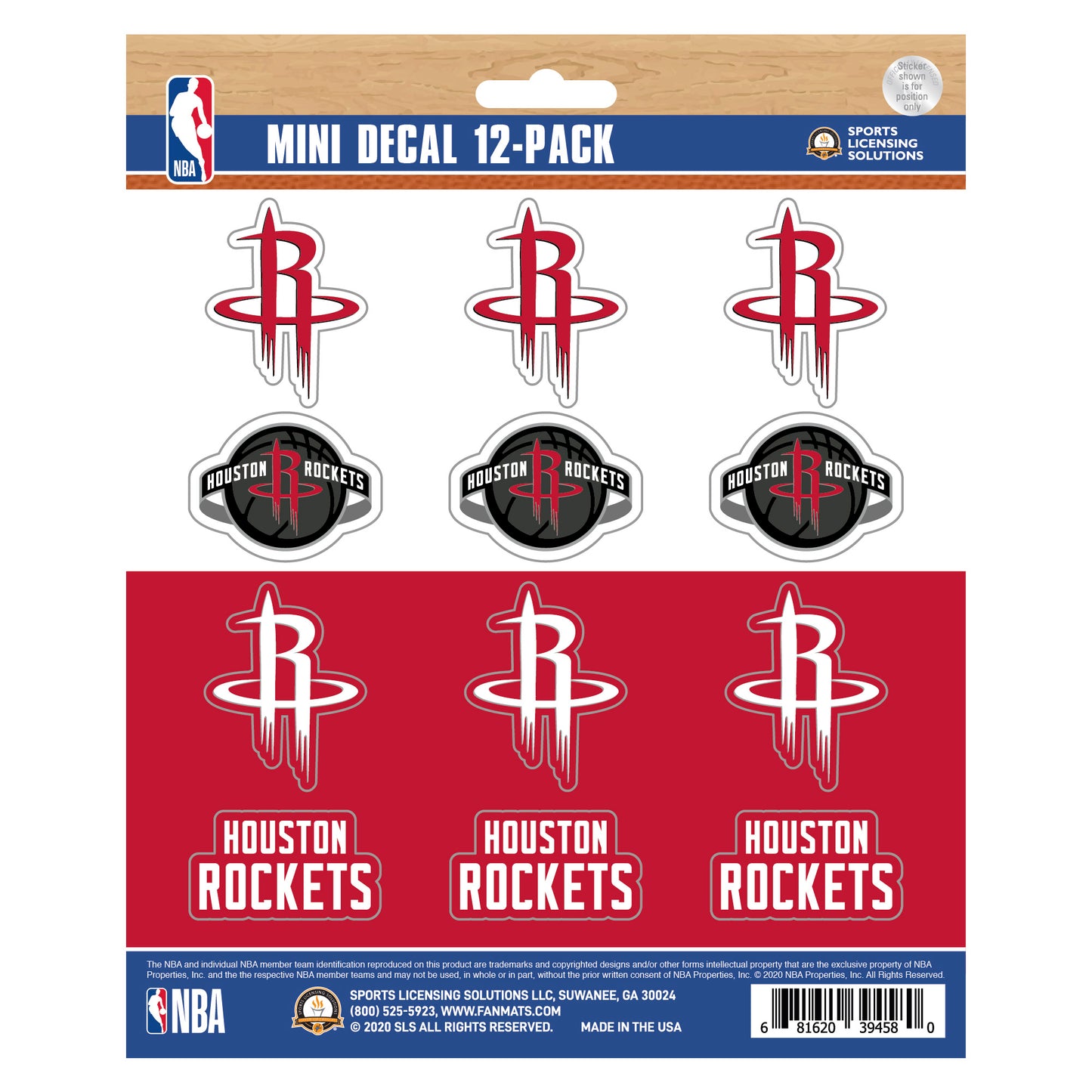 Houston Rockets 12 Count Mini Decal Sticker Pack