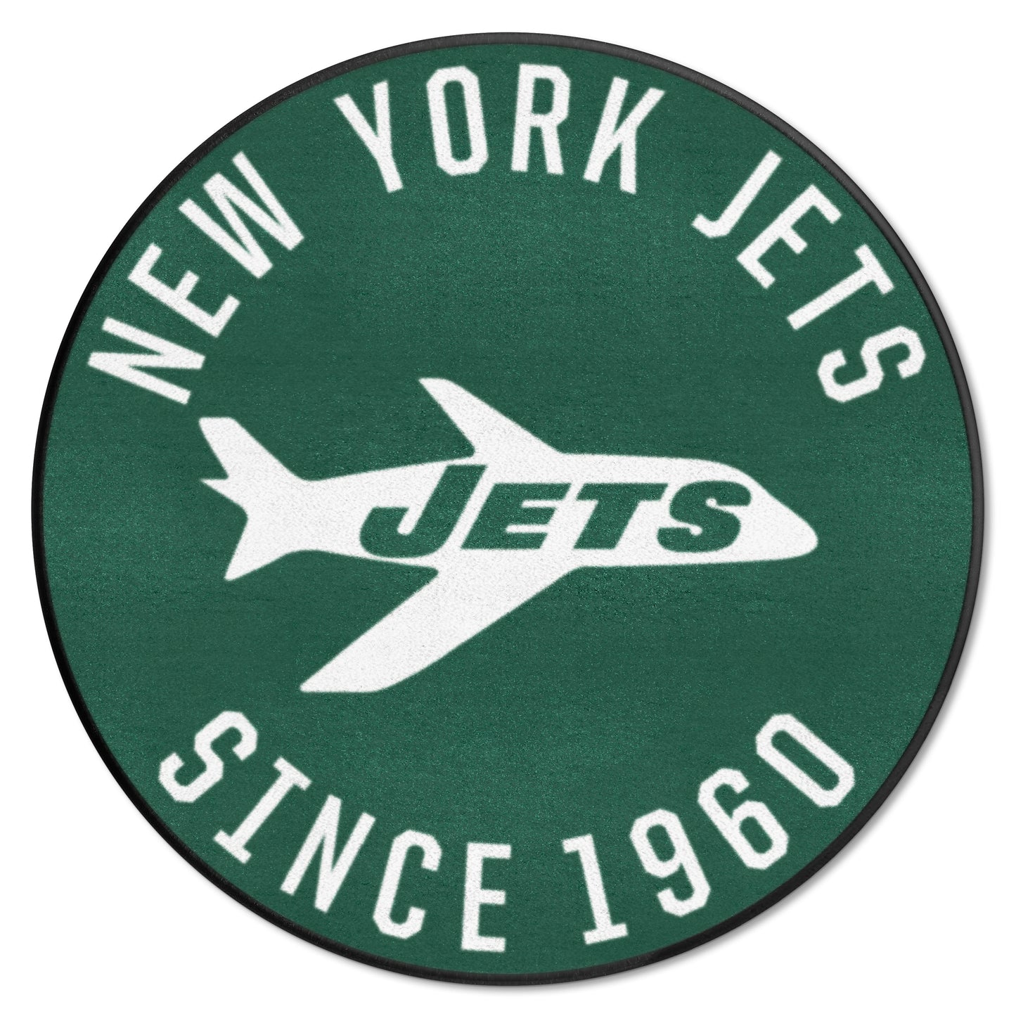 New York Jets Roundel Rug - 27in. DiameterNFL Retro Logo, Jets Plane Logo