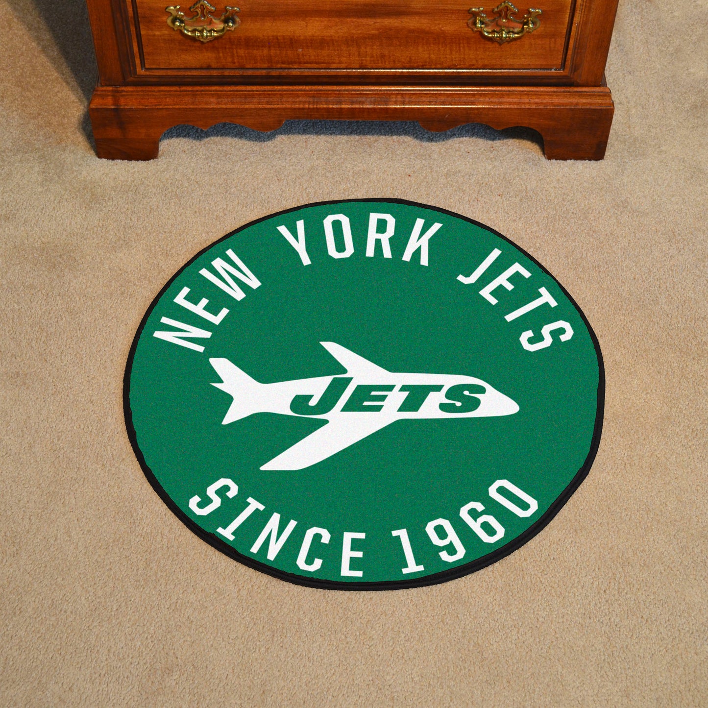 New York Jets Roundel Rug - 27in. DiameterNFL Retro Logo, Jets Plane Logo