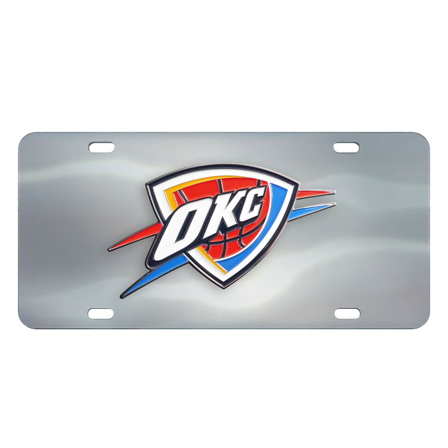 Oklahoma City Thunder 3D Stainless Steel License Plate