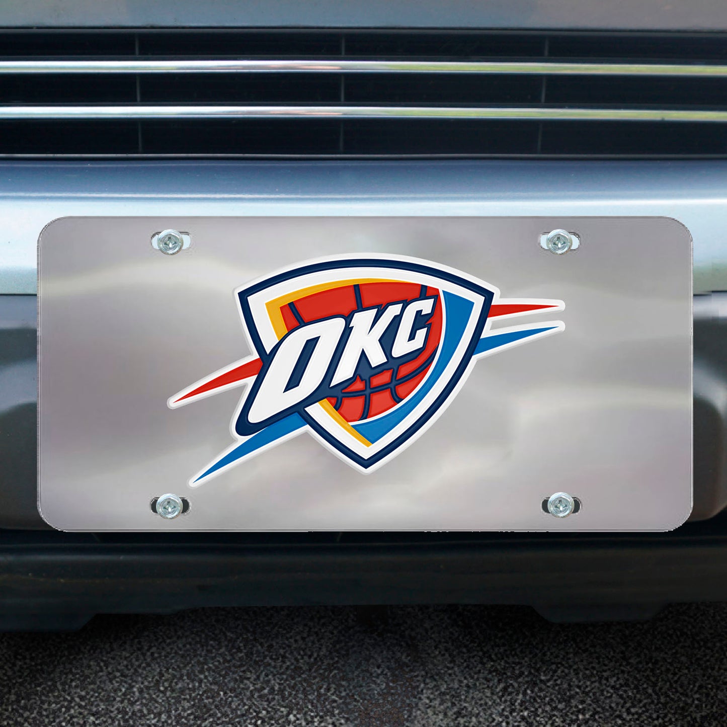 Oklahoma City Thunder 3D Stainless Steel License Plate