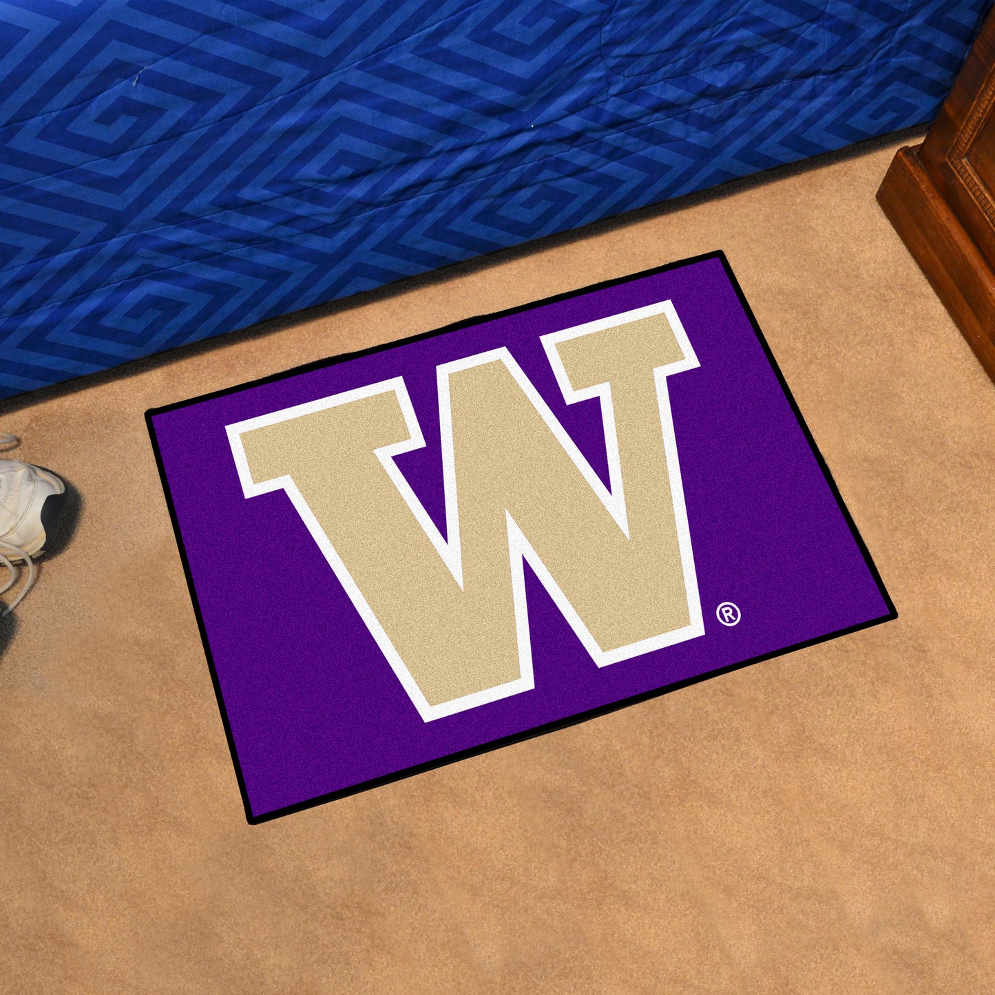 Washington Huskies Starter Mat Accent Rug - 19in. x 30in. - W Primary Logo, Purple