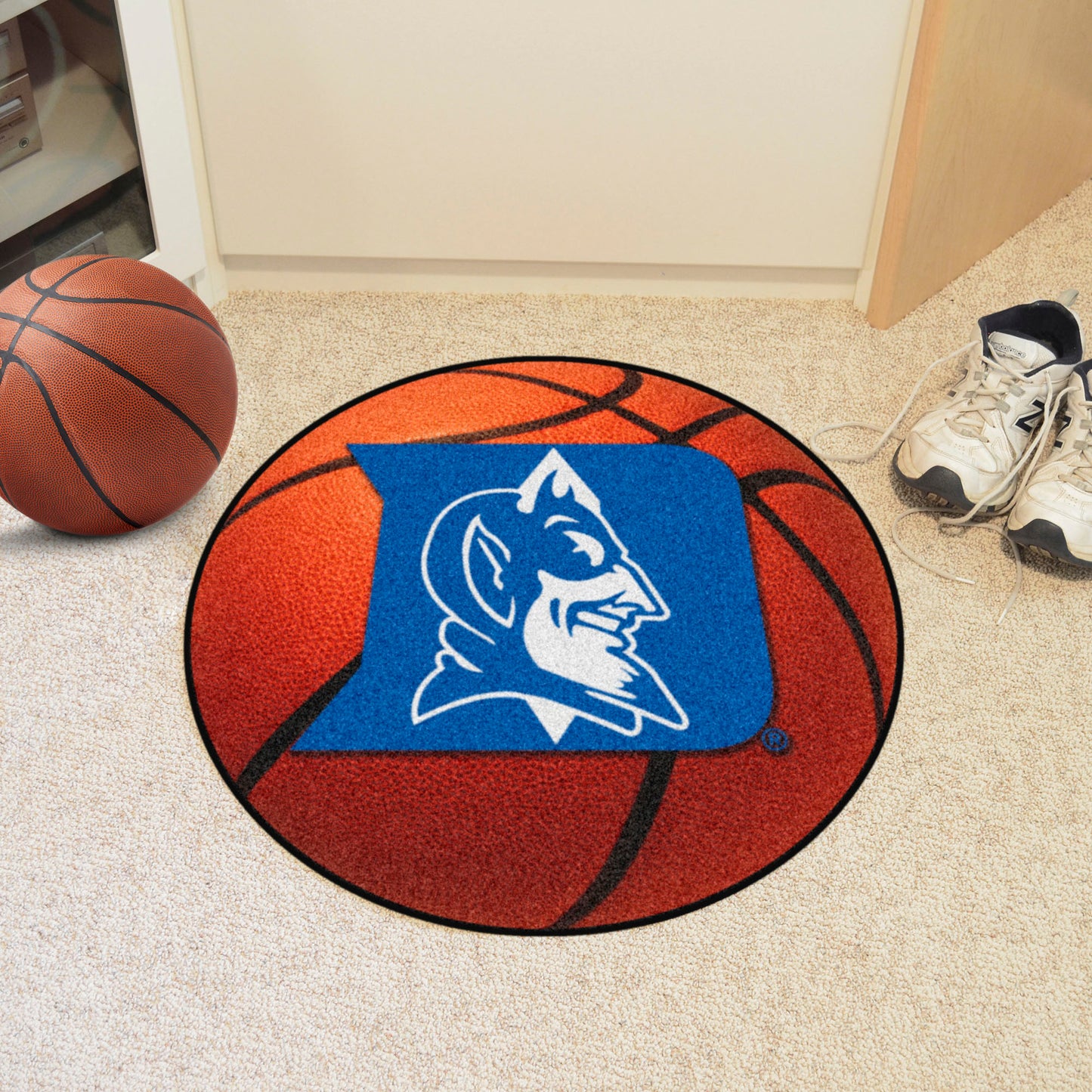 Duke Blue Devils Basketball Rug - 27in. Diameter - "D & Devil" Logo