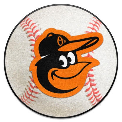 Baltimore Orioles Baseball Rug - 27in. Diameter - Cartoon Bird Primary Logo