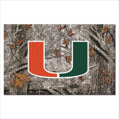 Miami Hurricanes Rubber Scraper Door Mat, Camo Color