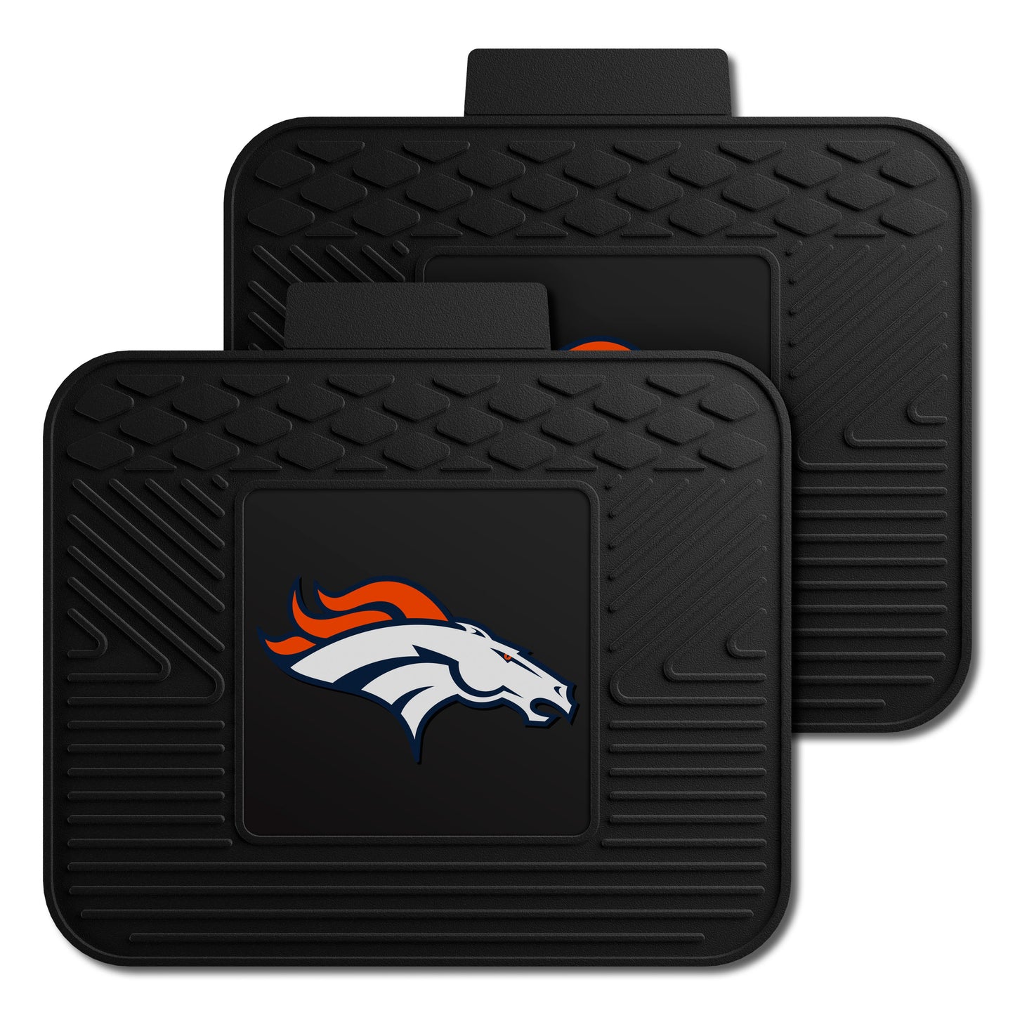 Denver Broncos Back Seat Car Utility Mats - 2 Piece Set