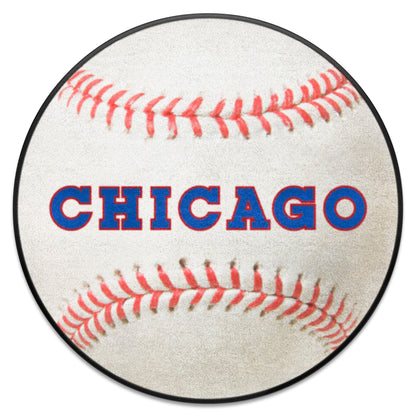 Chicago Cubs Baseball Rug - 27in. Diameter - Retro Collection, 1990 Chicago Cubs